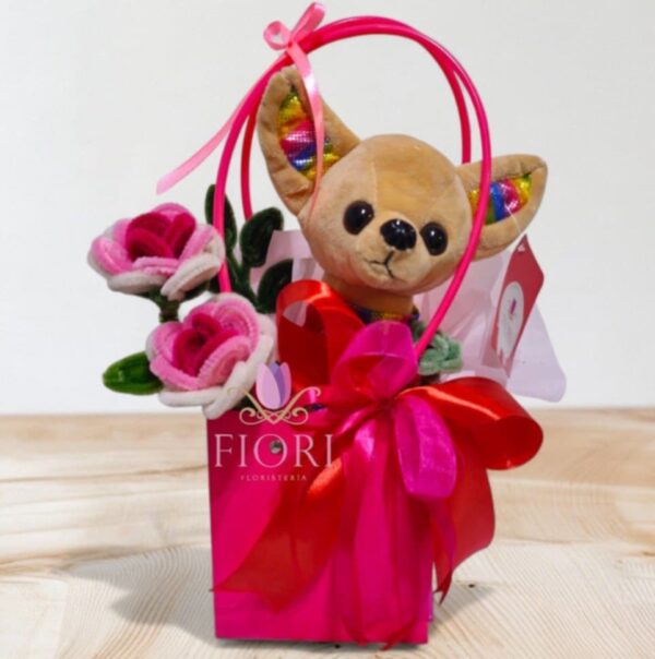 Bolsa decorativa y Peluche Chihuahua