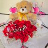 B-33 Bouquet 12 Rosas & Osito de peluche - Image 2